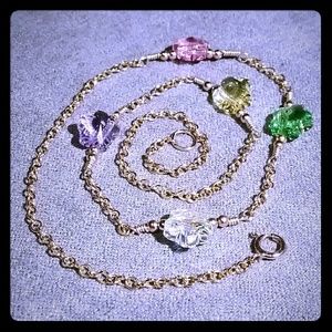 14k Gold Filled Necklace with Swarovski Flowers